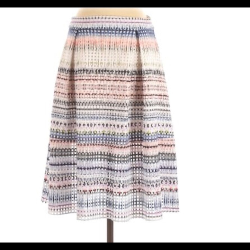 AQUA Perforated Multi Color Skirt Size S